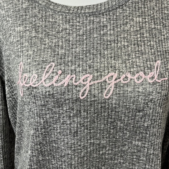 Laura Ashley Long Sleeve Feeling Good Gray and Pink Size L - Picture 2 of 12